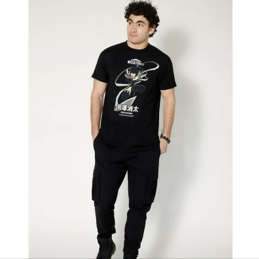 Spencer's Men's NWT My Hero Academia Shota Aizawa Black Graphic T-Shirt Sz Large - Picture 4 of 9